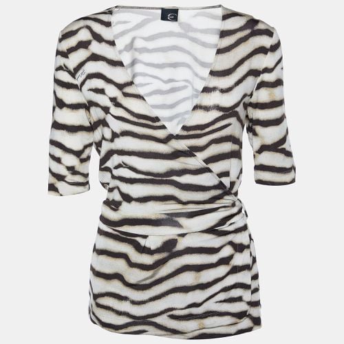 Animal Printed Jersey Knit Wrap Top M - Just Cavalli - Modalova