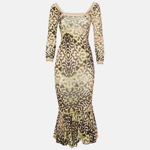 Animal Print Jersey Flounce Midi Dress S - Just Cavalli - Modalova