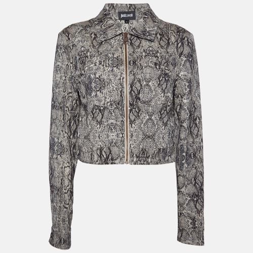 Animal Pattern Cotton Cropped Jacket M - Just Cavalli - Modalova