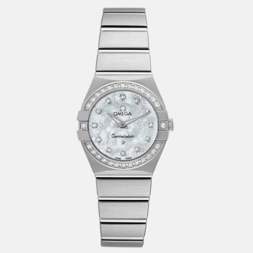 Mother Of Pearl Diamond Stainless Steel Constellation 123.15.24.60.52.001 Quartz Women's Wristwatch 24 mm - Omega - Modalova