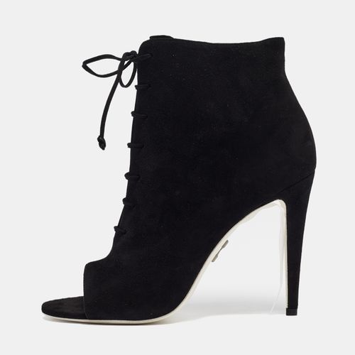 Suede Open Toe Lace Up Ankle Booties Size 39 - Off-White - Modalova