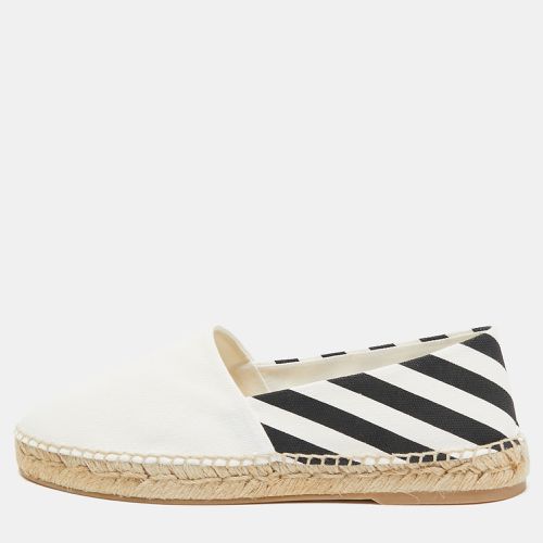 Off- /Black Canvas Slip On Espadrille Flats Size 39 - Off-White - Modalova