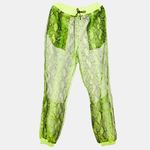 Neon Snake Print Organza Sheer Joggers M - Off-White - Modalova