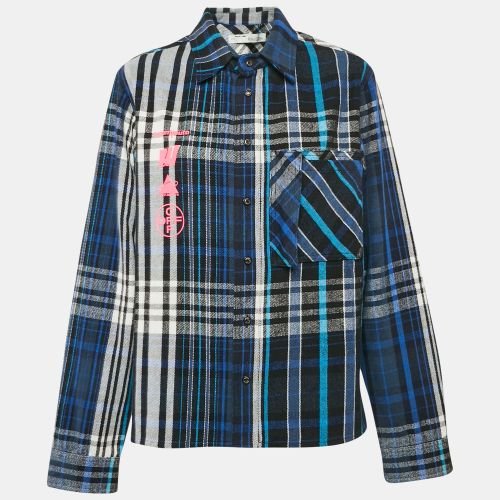 Printed Checked Flannel Oversized Shirt S - Off-White - Modalova