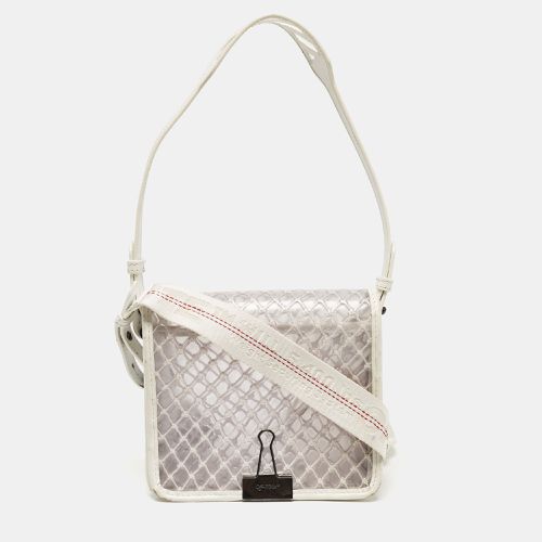 Off- /Clear PVC Net Binder Clip Crossbody Bag - Off-White - Modalova