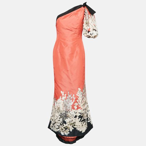 Abstract Print Silk One-Shoulder Gown M - Oscar de la Renta - Modalova