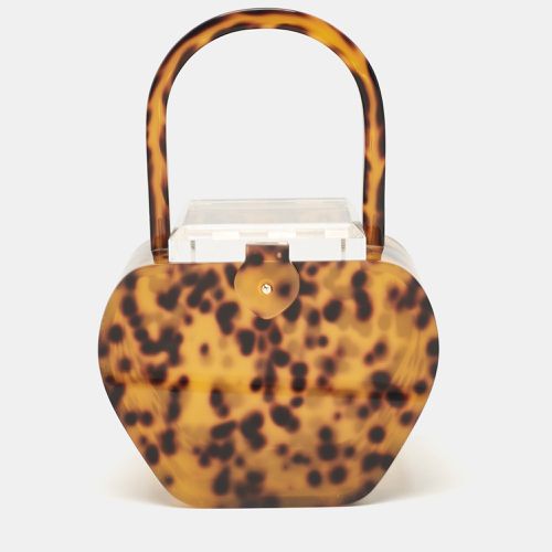 Leopard Print Acrylic Top Handle Bag - L'AFSHAR - Modalova