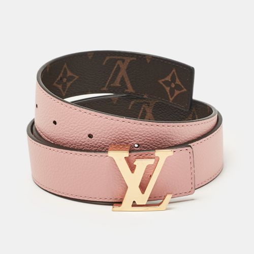 Rose Poudre Leather and Monogram Canvas LV Initiales Reversible Belt 80 CM - Louis Vuitton - Modalova