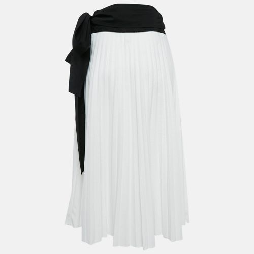 Black/ Bow Detail Cotton Pique Pleated Wrap Skirt M - Louis Vuitton - Modalova