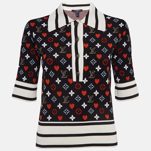 Multicolor Logo Intarsia Knit Polo T-Shirt S - Louis Vuitton - Modalova