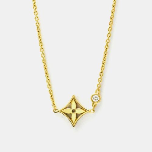 K Gold Diamond Pendentif Monogram Idylle Necklace - Louis Vuitton - Modalova