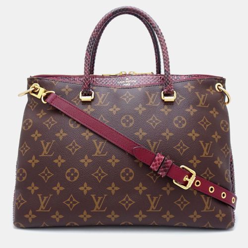 Python Leather and Monogram Canvas Pallas Tote Bag - Louis Vuitton - Modalova