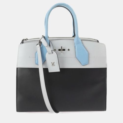 Blue//Grey Leather City Steamer MM Bag - Louis Vuitton - Modalova