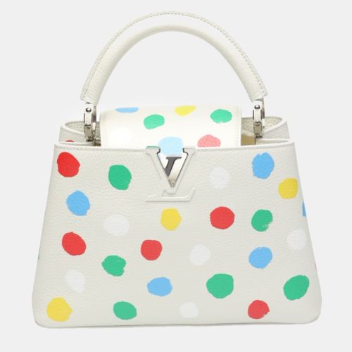 X Yayoi Kusama Leather Capucines Painted Top Handle Bag - Louis Vuitton - Modalova