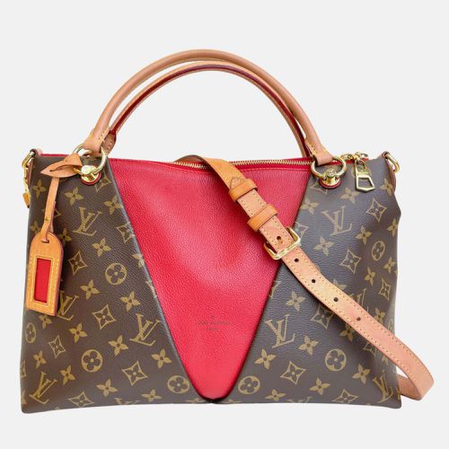 Red Monogram Canvas and Leather V Tote Bag - Louis Vuitton - Modalova