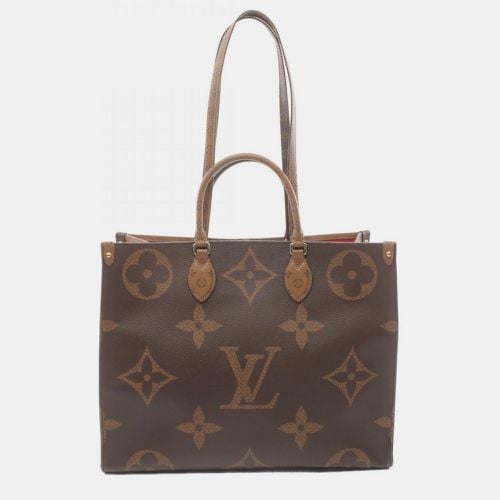 On The Go Gm Monogram Giant Reverse Coated Canvas Reverse Brown Tote Bag - Louis Vuitton - Modalova