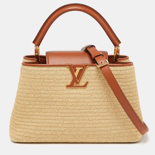 Raffia and Leather Trim Capucines MM Bag - Louis Vuitton - Modalova