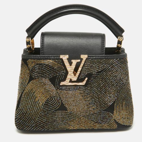 Gold Beaded Embroidered Cruella Satin Capucines Mini Bag - Louis Vuitton - Modalova