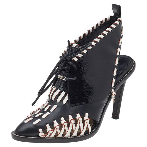 Monochrome Leather Manga Lace Up Slingback Booties Size 39 - Louis Vuitton - Modalova