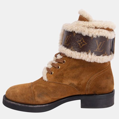 Suede/Shearling Ranger Wonderland Combat Boots 38.5 - Louis Vuitton - Modalova