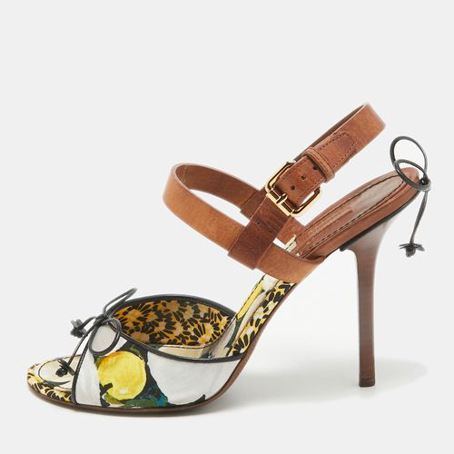 Multicolor Leather and Canvas Ankle Strap Sandals Size 39 - Louis Vuitton - Modalova