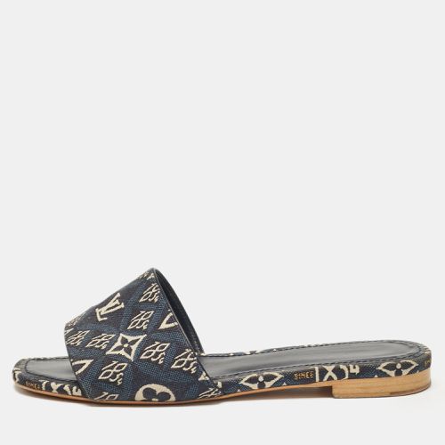 Monogram Denim Flat Slides Size 38 - Louis Vuitton - Modalova