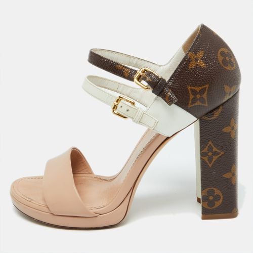 Tri Color Monogram Canvas and Leather Double Strap Sandals Size 38 - Louis Vuitton - Modalova