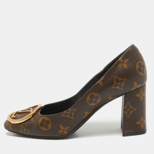 Canvas Madeleine Block Heel Pumps Size 36.5 - Louis Vuitton - Modalova