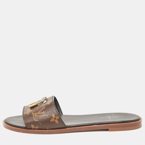 Monogram Canvas Lock It Flat Slides Size 37 - Louis Vuitton - Modalova