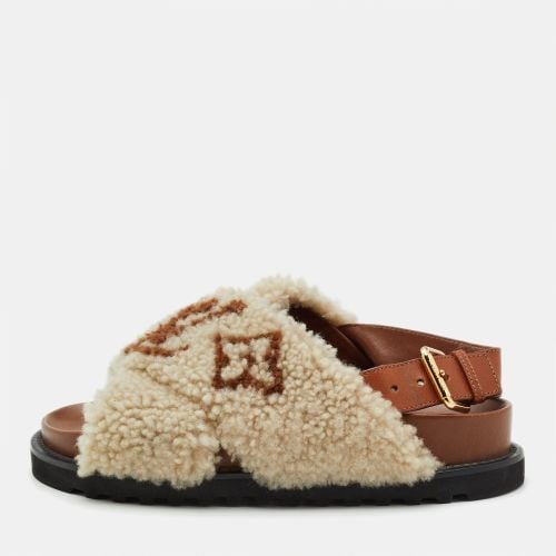 Brown Shearling Fur and Leather Paseo Comfort Mules Size 36 - Louis Vuitton - Modalova