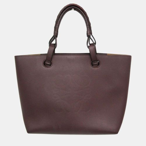 Wine Leather Anagram Tote Bag - Loewe - Modalova