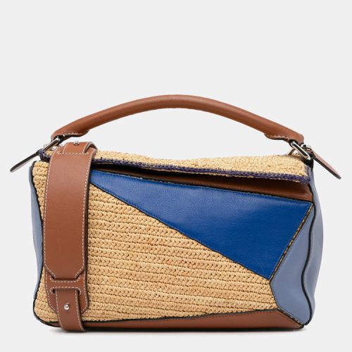 Medium Multicolor Leather and Raffia Puzzle Satchel Bag - Loewe - Modalova