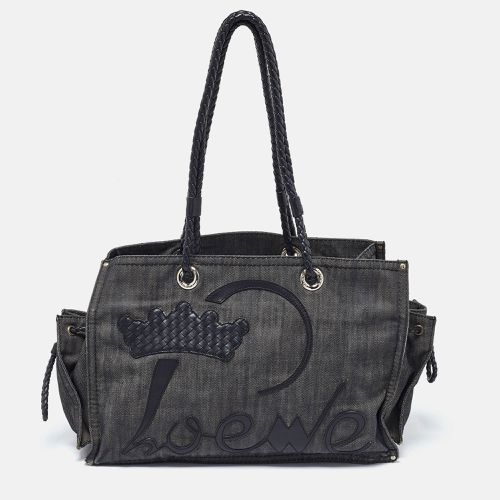 Denim and Leather Logo Shopper Tote - Loewe - Modalova