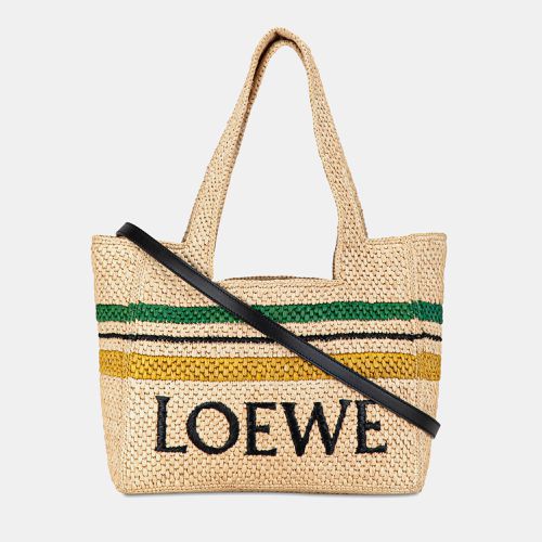 Brown Raffia Paula's Ibiza Medium Striped Font Tote Bag - Loewe - Modalova