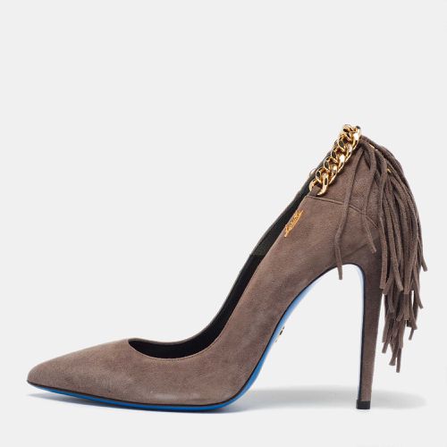 Suede Chain and Fringe Detailed Pointed Toe Pumps Size 39 - Loriblu - Modalova