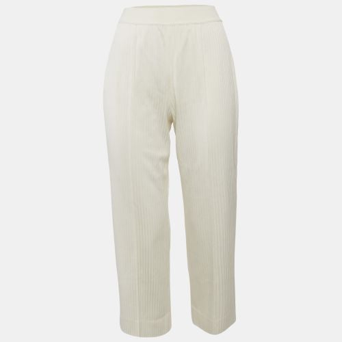 Off- Silk Blend Rib Knit Trousers S - Loro Piana - Modalova