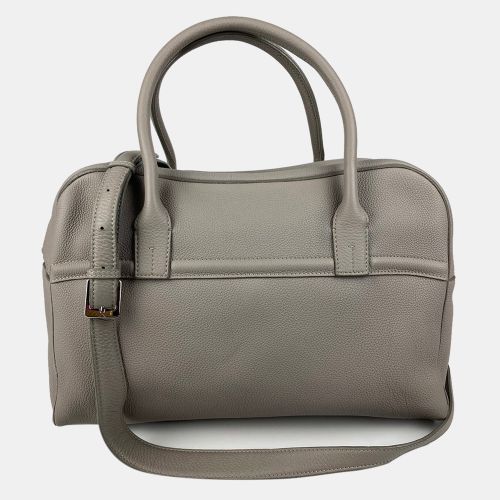 Loro Piana Grey Leather Duffle Tote - Loro Piana - Modalova