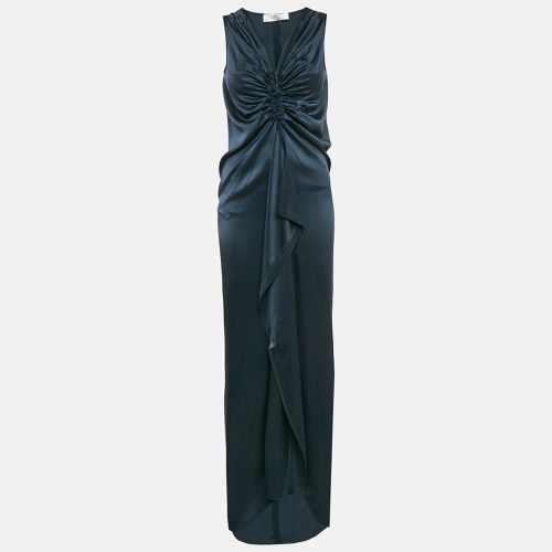 Satin Silk Frayed Asymmetric Sleeveless Maxi Dress S - Lanvin - Modalova