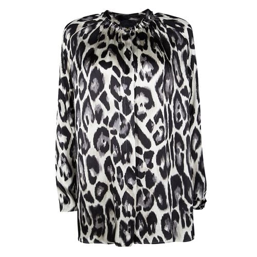 Leopard Print Long Sleeve Silk Blouse S - Lanvin - Modalova