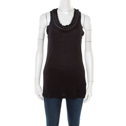 Embellished Neck Raw Edge Detail Tank Top XS - Lanvin - Modalova