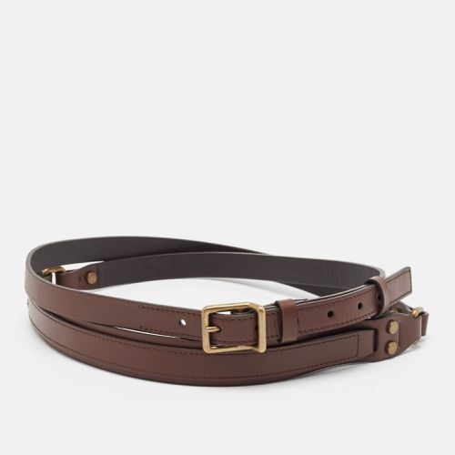 Dark Leather Double Waist Buckle Belt - Lanvin - Modalova