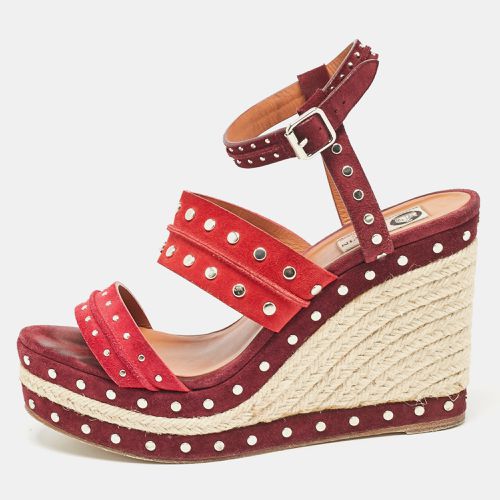 Suede Studded Wedge Ankle Strap Sandals Size 41 - Lanvin - Modalova