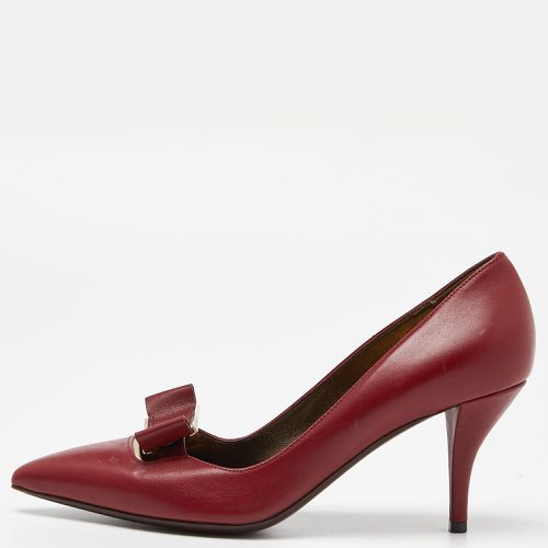 Leather Bow Pointed Toe Pumps Size 39 - Lanvin - Modalova