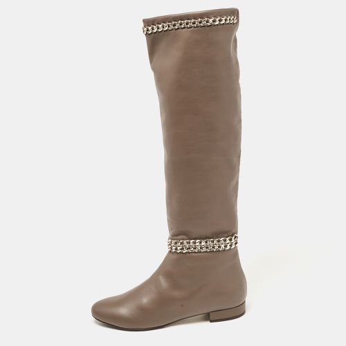 Leather Chain Detail Knee Length Boots Size 37.5 - Le Silla - Modalova