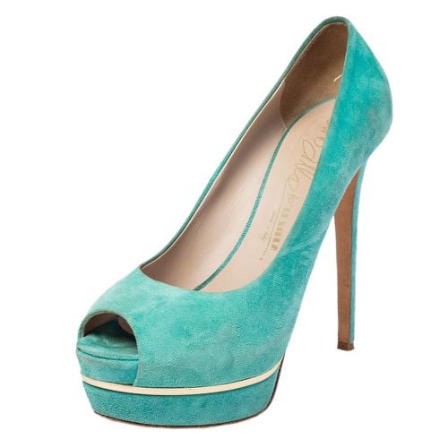 Suede Peep Toe Platform Pumps Size 40 - Le Silla - Modalova