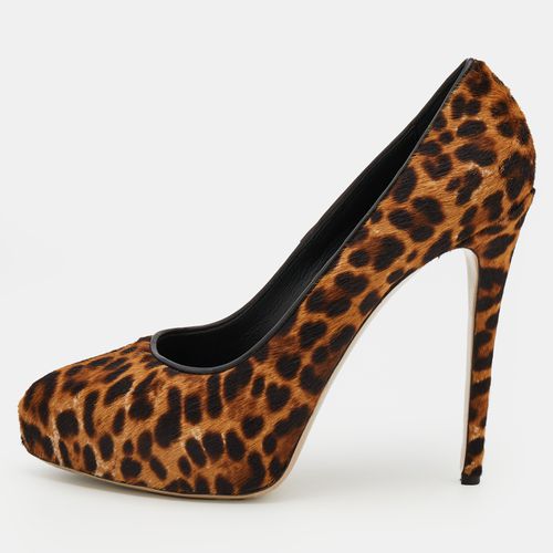 Leopard Print Calf Hair Platform Pumps Size 38 - Le Silla - Modalova