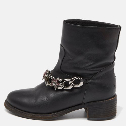 Leather Embellished Chain Ankle Boots Size 37.5 - Le Silla - Modalova