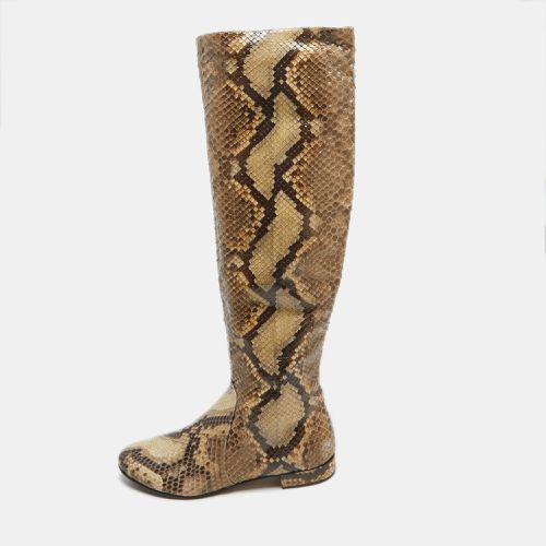 Brown Python Knee Length Boots Size 37 - Le Silla - Modalova