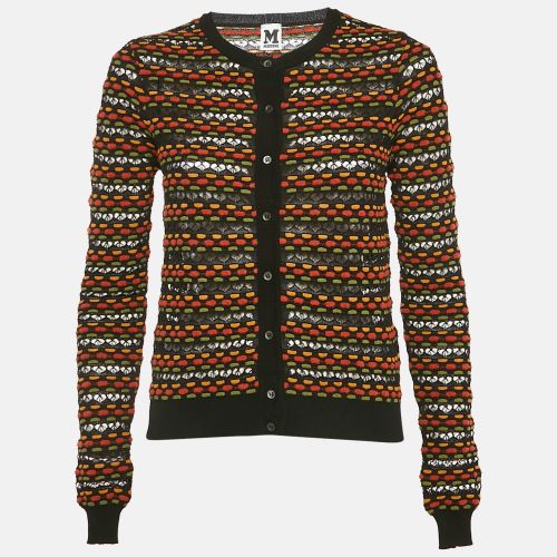 Black Patterned Knit Button Front Cardigan S - M Missoni - Modalova