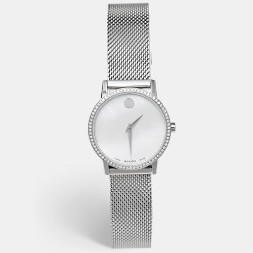 Mother of Pearl Diamond Stainless Steel Museum 07.3.14.1463.S Women's Wristwatch 28 mm - Movado - Modalova